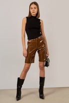 Black sleeveless mock neck knit tank_4