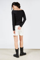 Black and ivory thick vertical stripe top_6