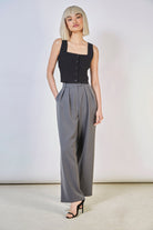 Black button front sleeveless top_2