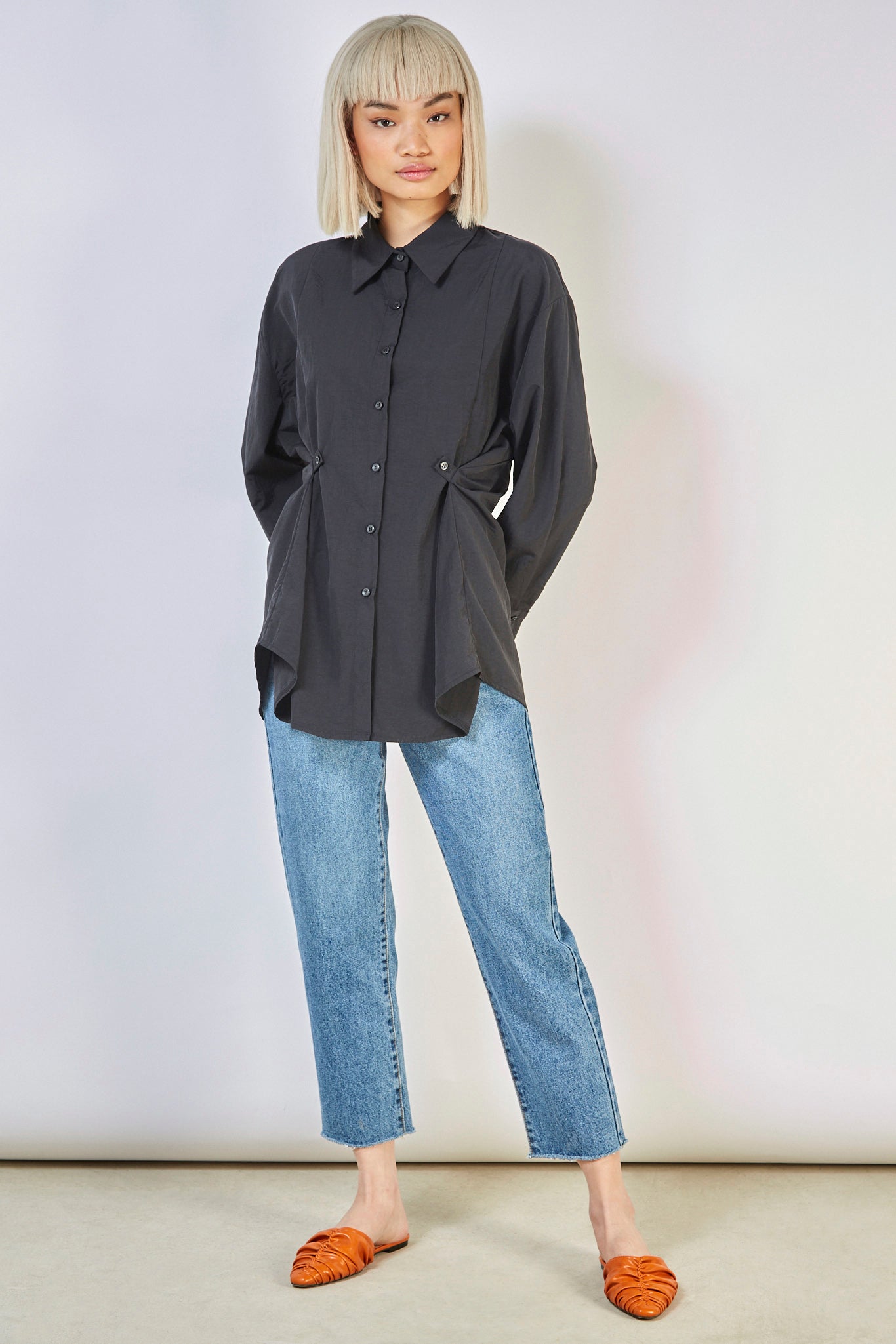 Black long tailored shirt_3