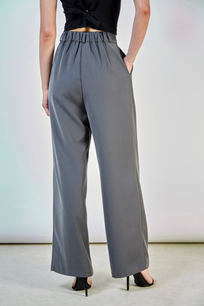 Charcoal double pleat smart trousers_4