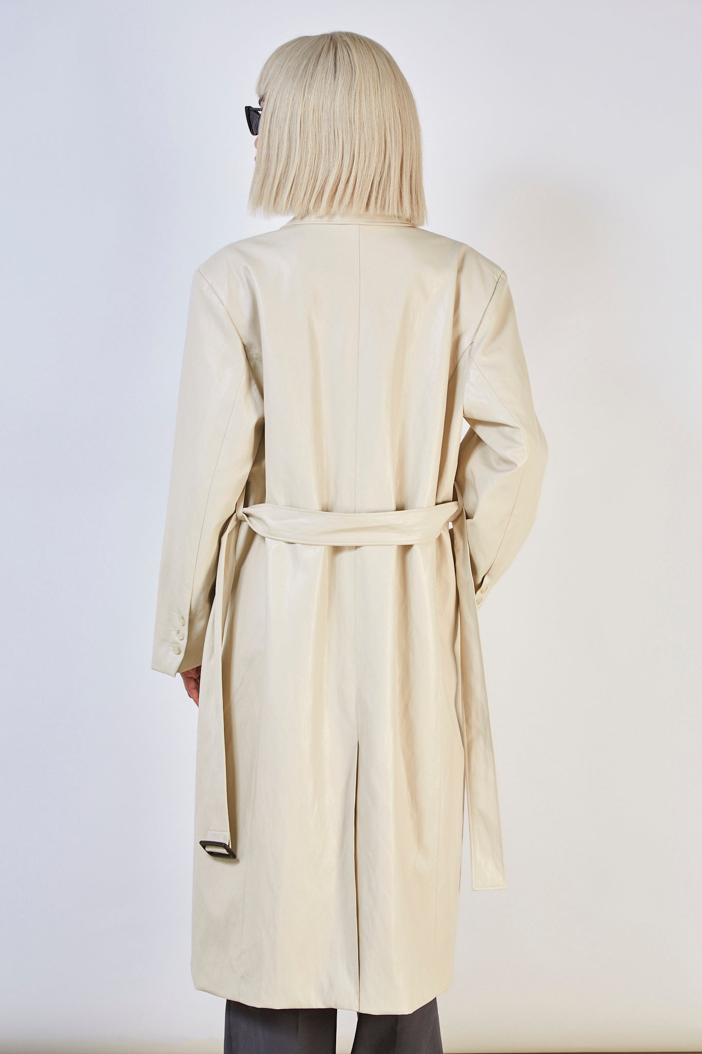 Ivory vegan leather trench coat_5