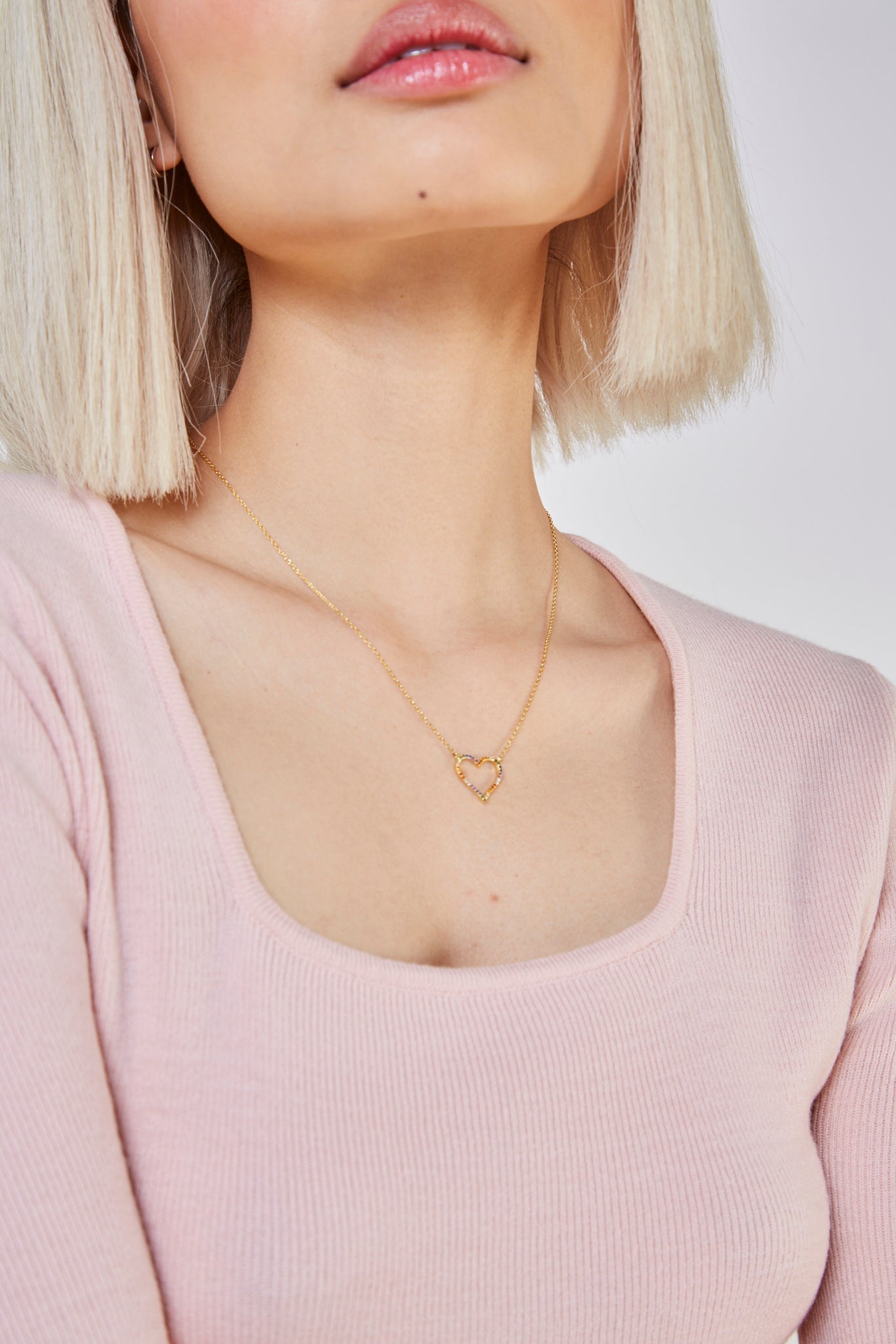 Pink square neck knit top_4