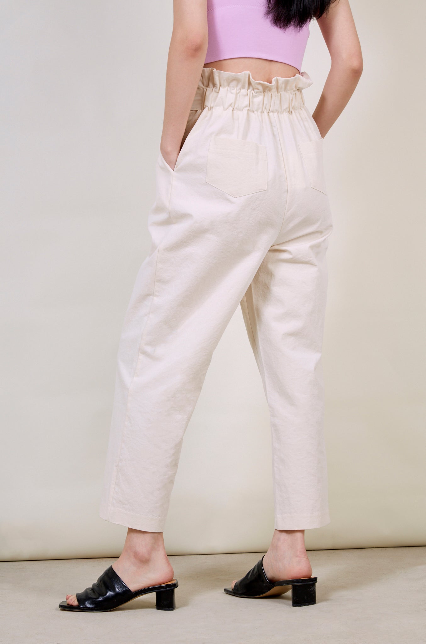 Cream side button smart trousers_4
