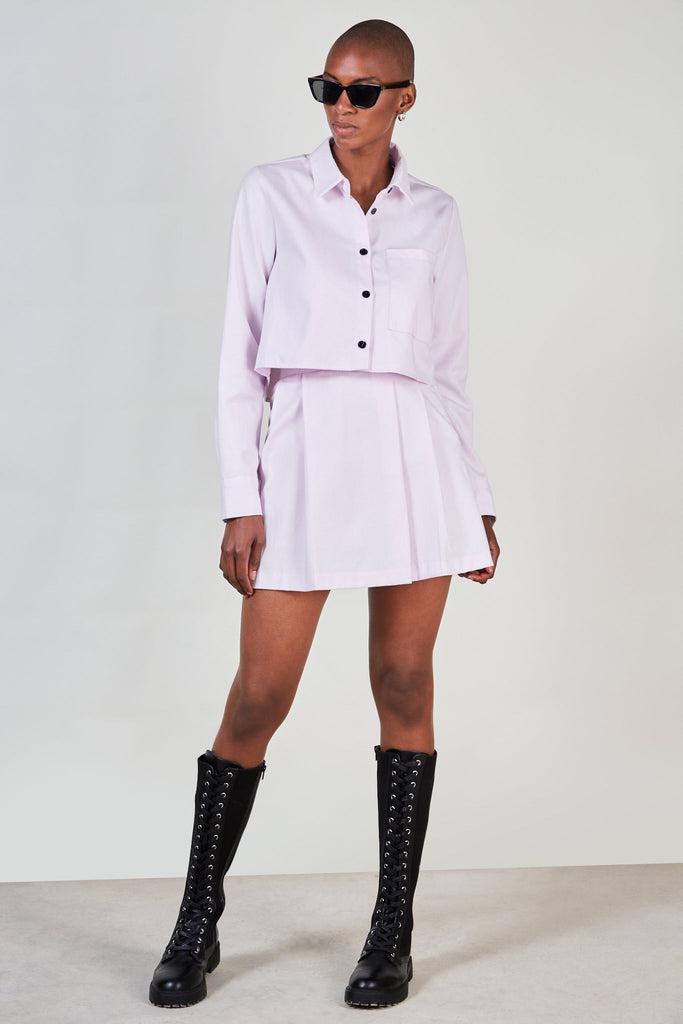 Lilac pleated mini skirt_1
