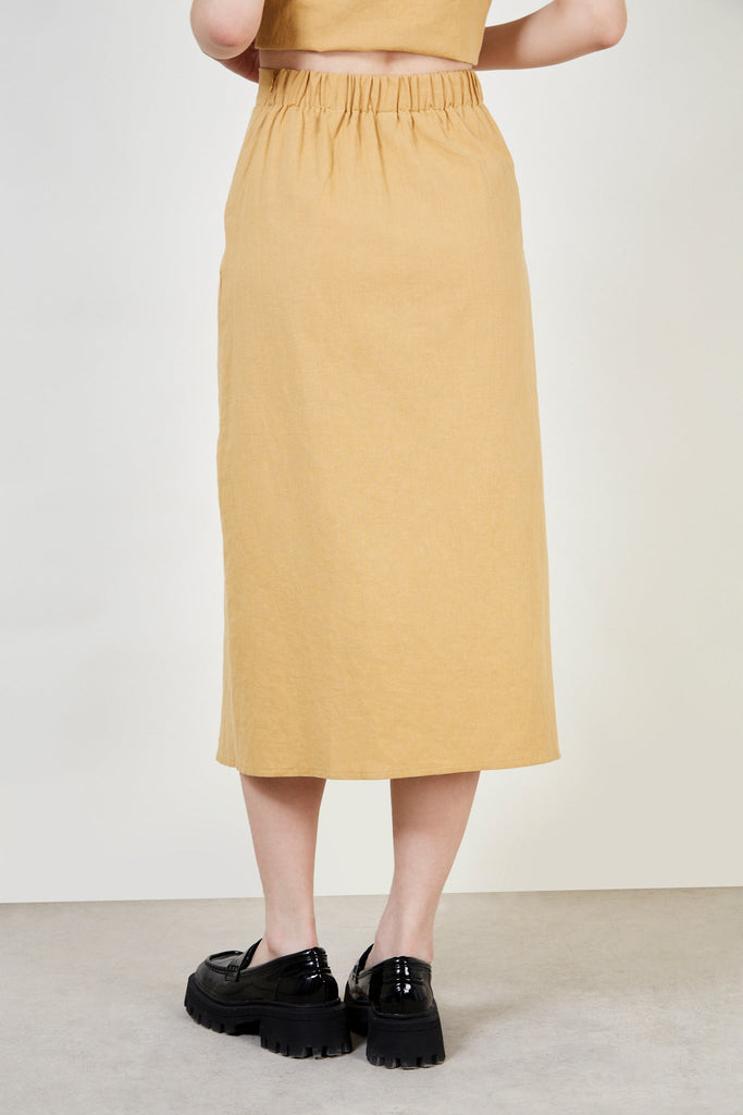 Mustard slit front skirt_3