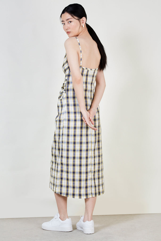 Navy and yellow plaid dress_4