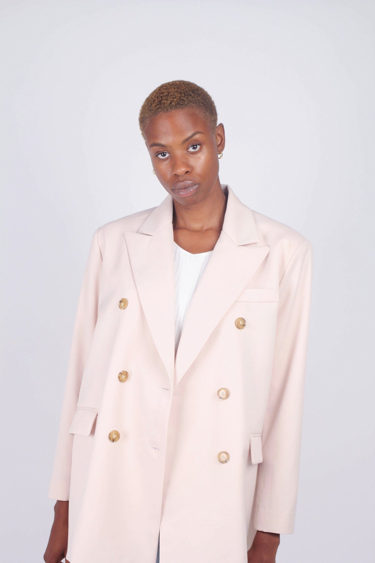 double breasted half long jacket