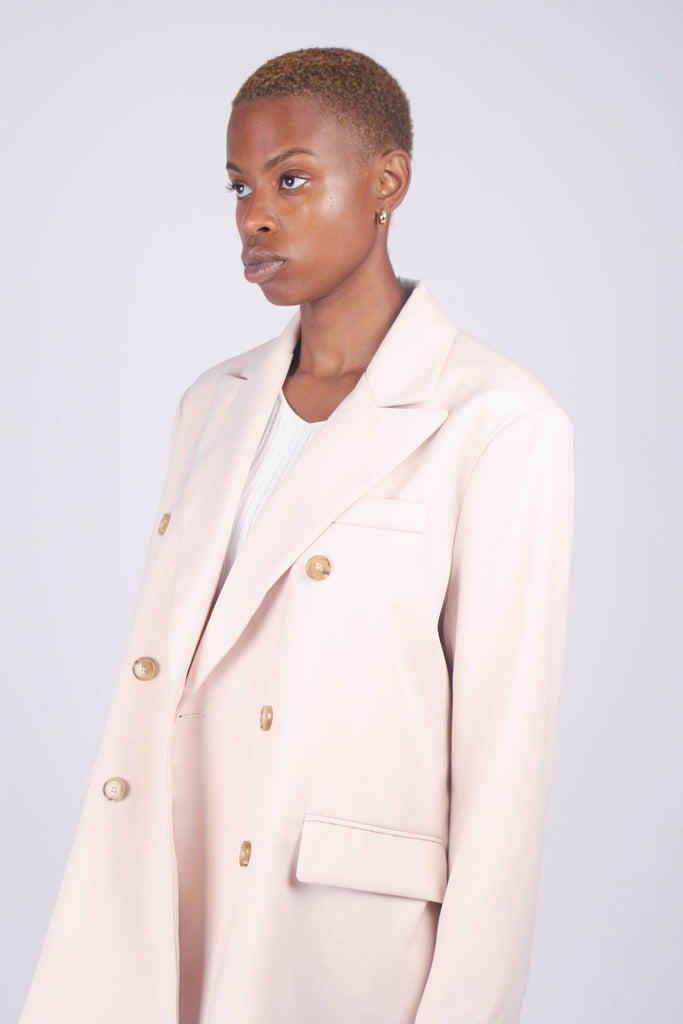 Ivory double breasted half long jacket_3