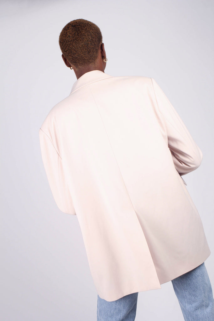 Ivory double breasted half long jacket_7