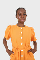 Orange belted short sleeved jumpsuit_5