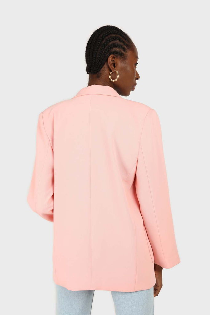 Baby pink belted oversized jacket_5