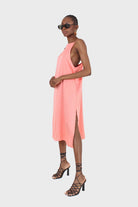 Bright orange thin strap silky maxi dress_3