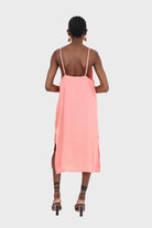 Bright orange thin strap silky maxi dress_2