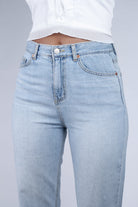 Light blue slit loose fit jeans - 5138_5