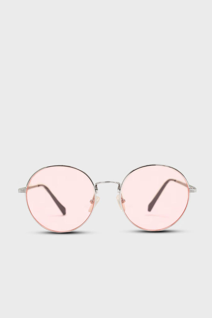Pale pink and gold lined round sunglasses_1