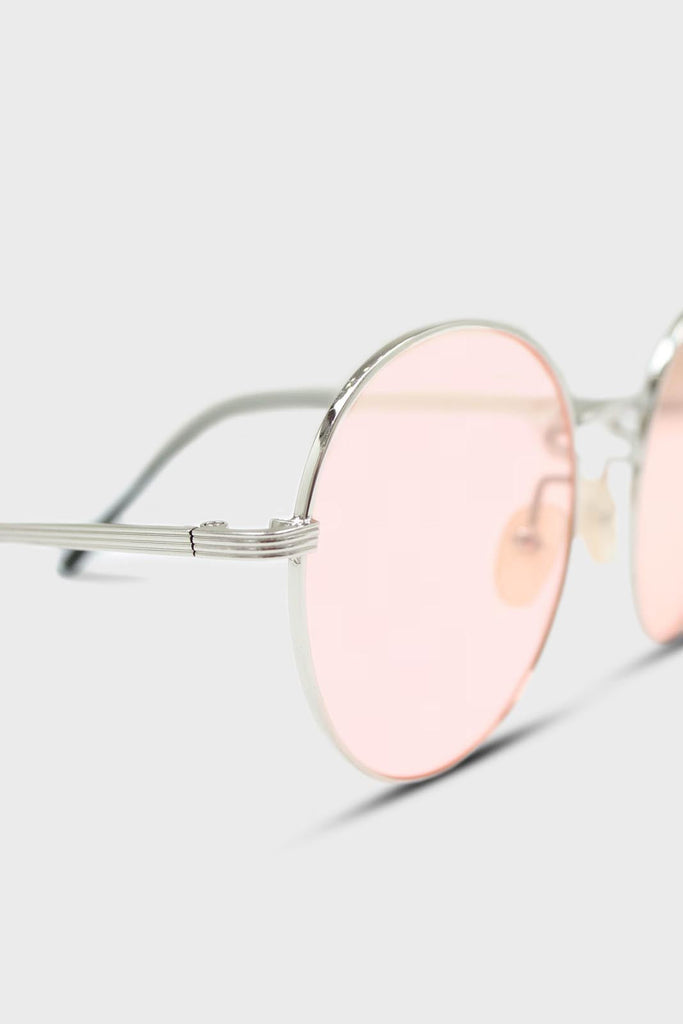 Pale pink and gold lined round sunglasses_2
