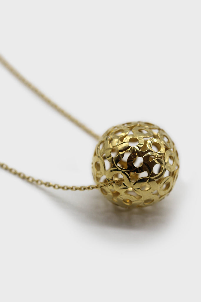 Charm necklace - Gold ball pendant_1