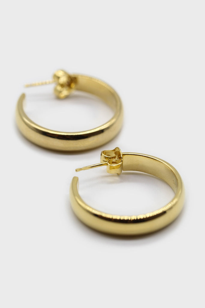 Gold thick hoop glossy earrings - 25mm_1