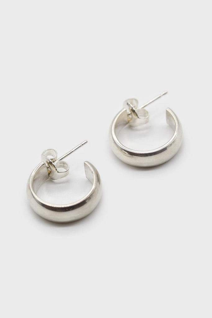 Silver thick hoop glossy earrings - 15mm_1