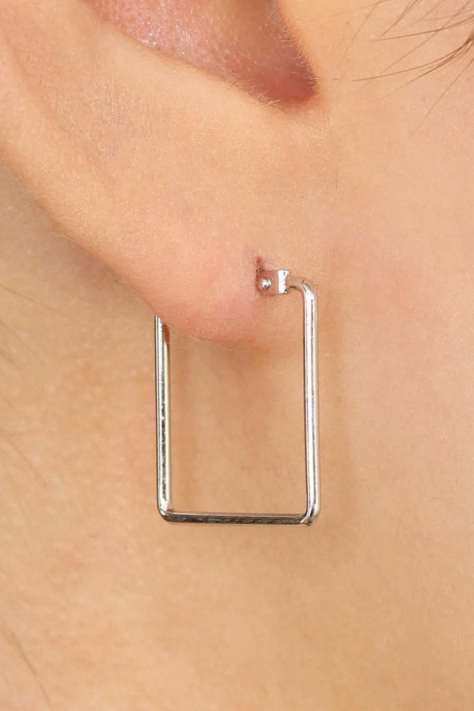 Silver small square earrings_3