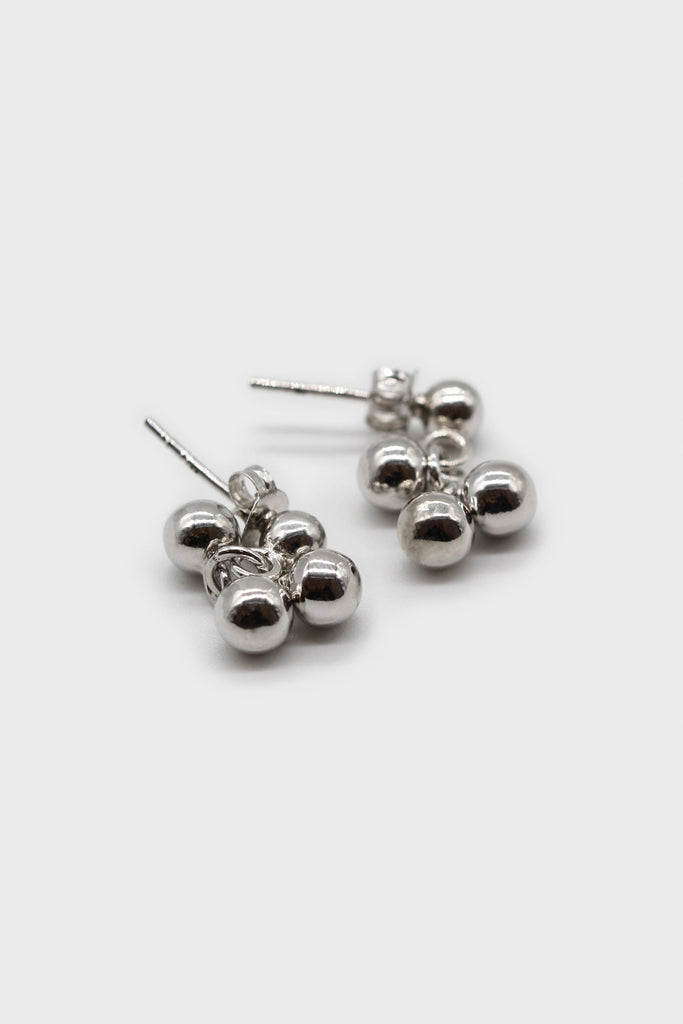 Silver small ball cluster earrings_1