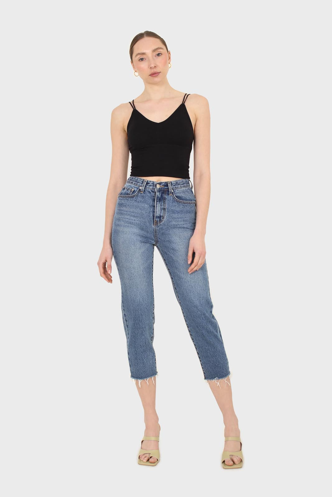 Mid blue slit boyfriend jeans - 770_8