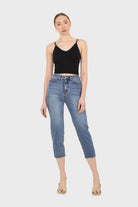 Mid blue slit boyfriend jeans - 770_8