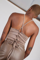 Pale brown open tie back cropped tank_1