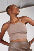 Pale brown open tie back cropped tank_2