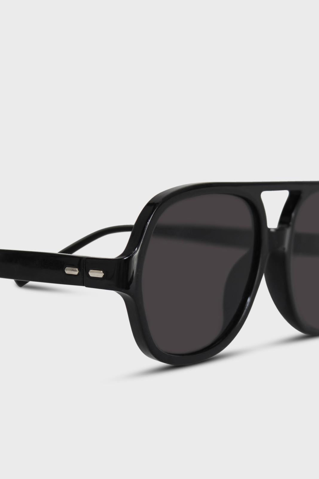 Black oversized aviator sunglasses Glassworks London