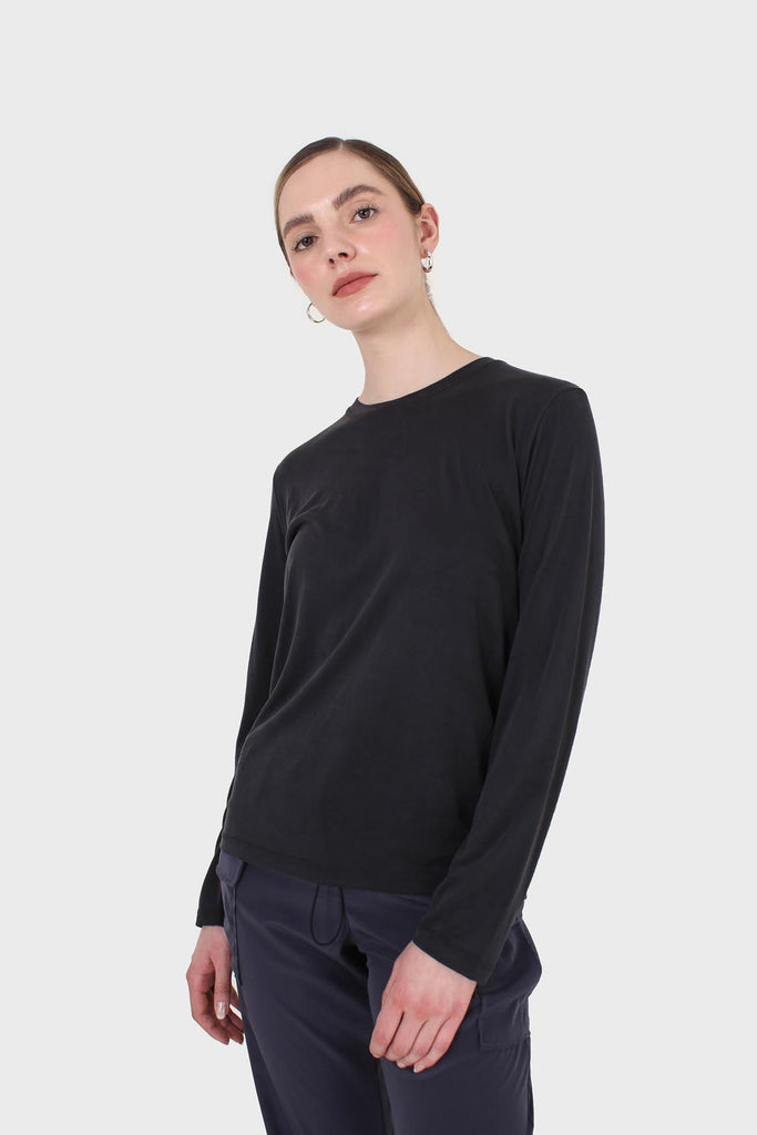 Black high neck perfect long sleeved tee_8