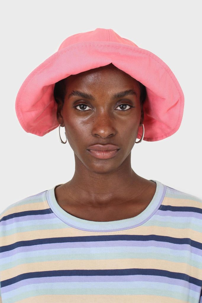 Pink velcro cotton bucket hat_6