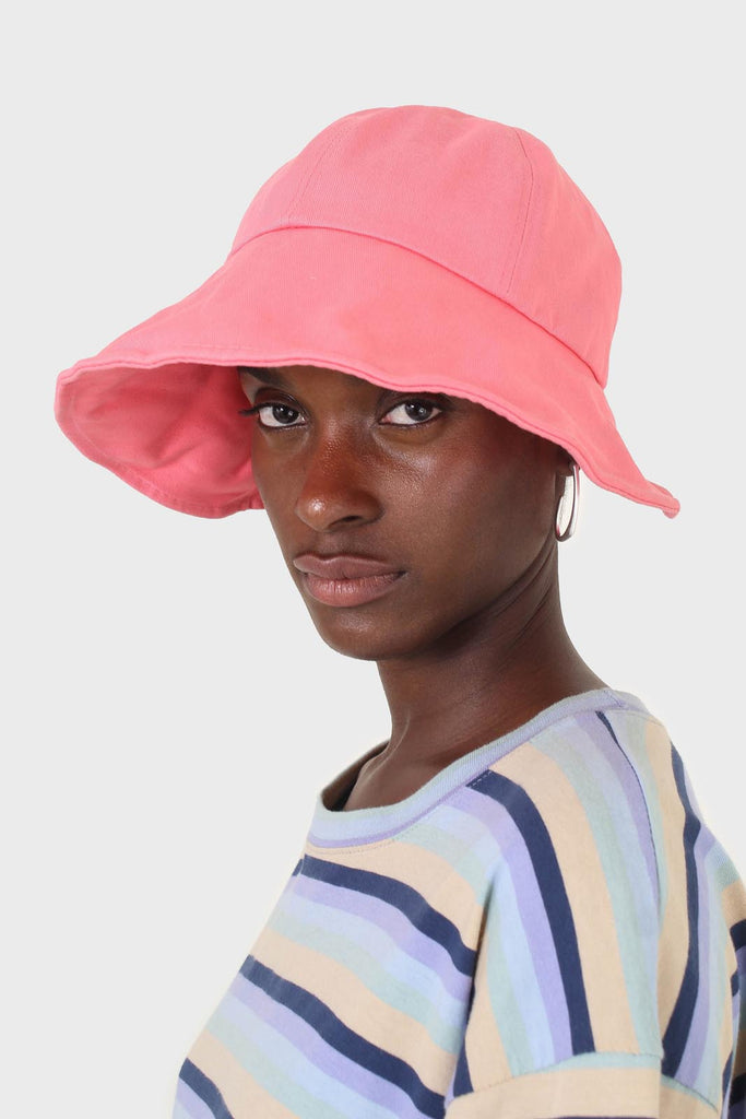 Pink velcro cotton bucket hat_2