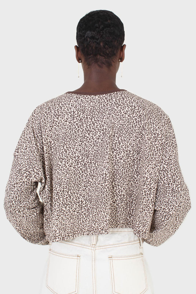 Ivory and brown leopard print cropped long sleeved top_2