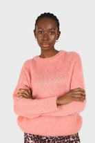 Dusty pink brushed oversized crew neck jumper_2