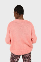 Dusty pink brushed oversized crew neck jumper_4