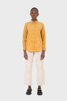 Mustard simple corduroy shirt_2