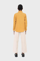 Mustard simple corduroy shirt_4