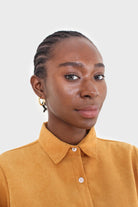 Mustard simple corduroy shirt_5