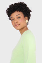 Light green balloon sleeve angora jumper_4