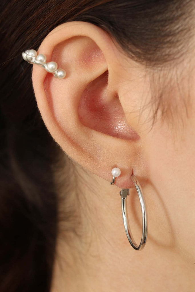 Silver pearl ear cuff_2