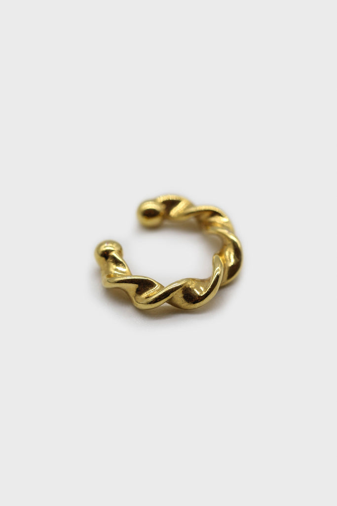 Gold twisted mini hoop ear cuff_1