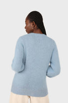 Light blue balloon sleeve angora jumper_5