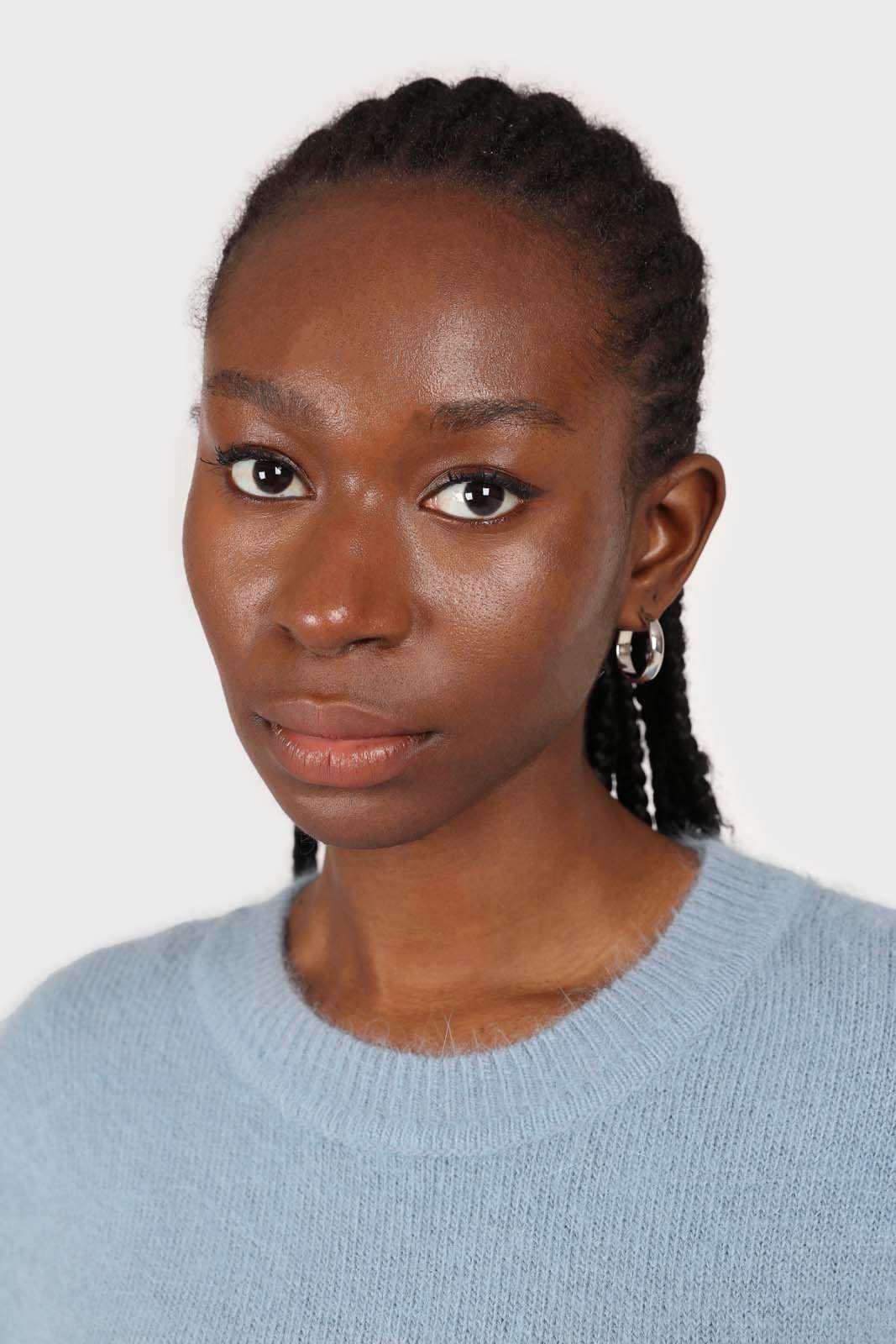 Light blue balloon sleeve angora jumper_6