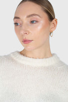 Ivory brush textured crew neck jumper_6