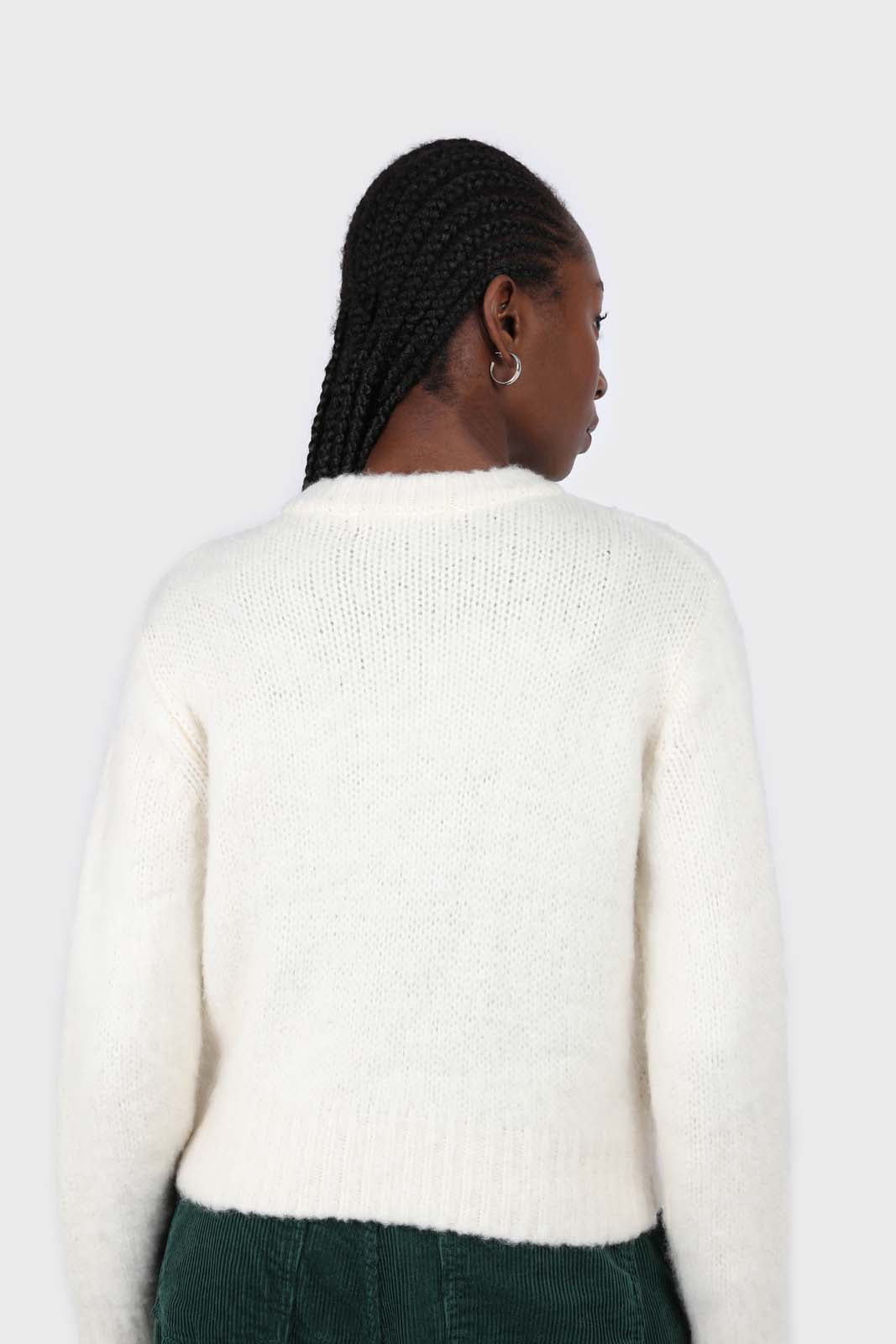 Ivory brush textured crew neck jumper_9