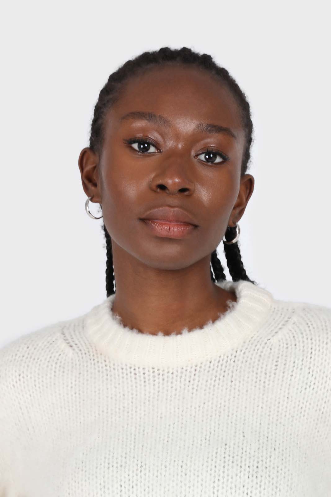 Ivory brush textured crew neck jumper_2