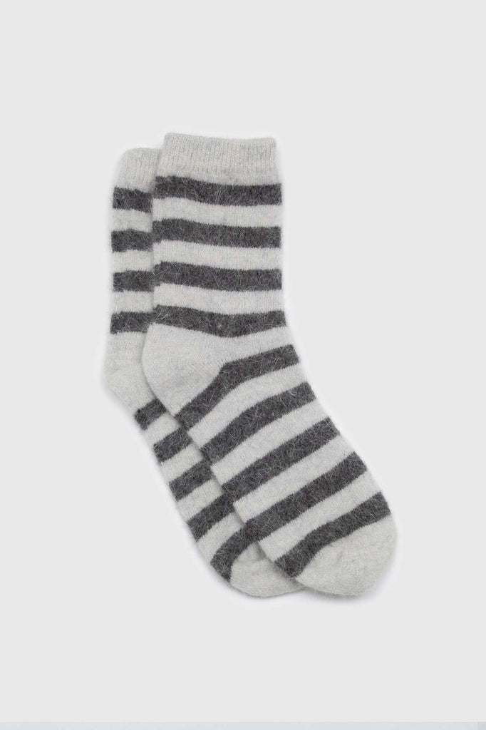 Ivory and grey striped angora socks_1