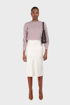 Cocoa balloon sleeve angora jumper_3